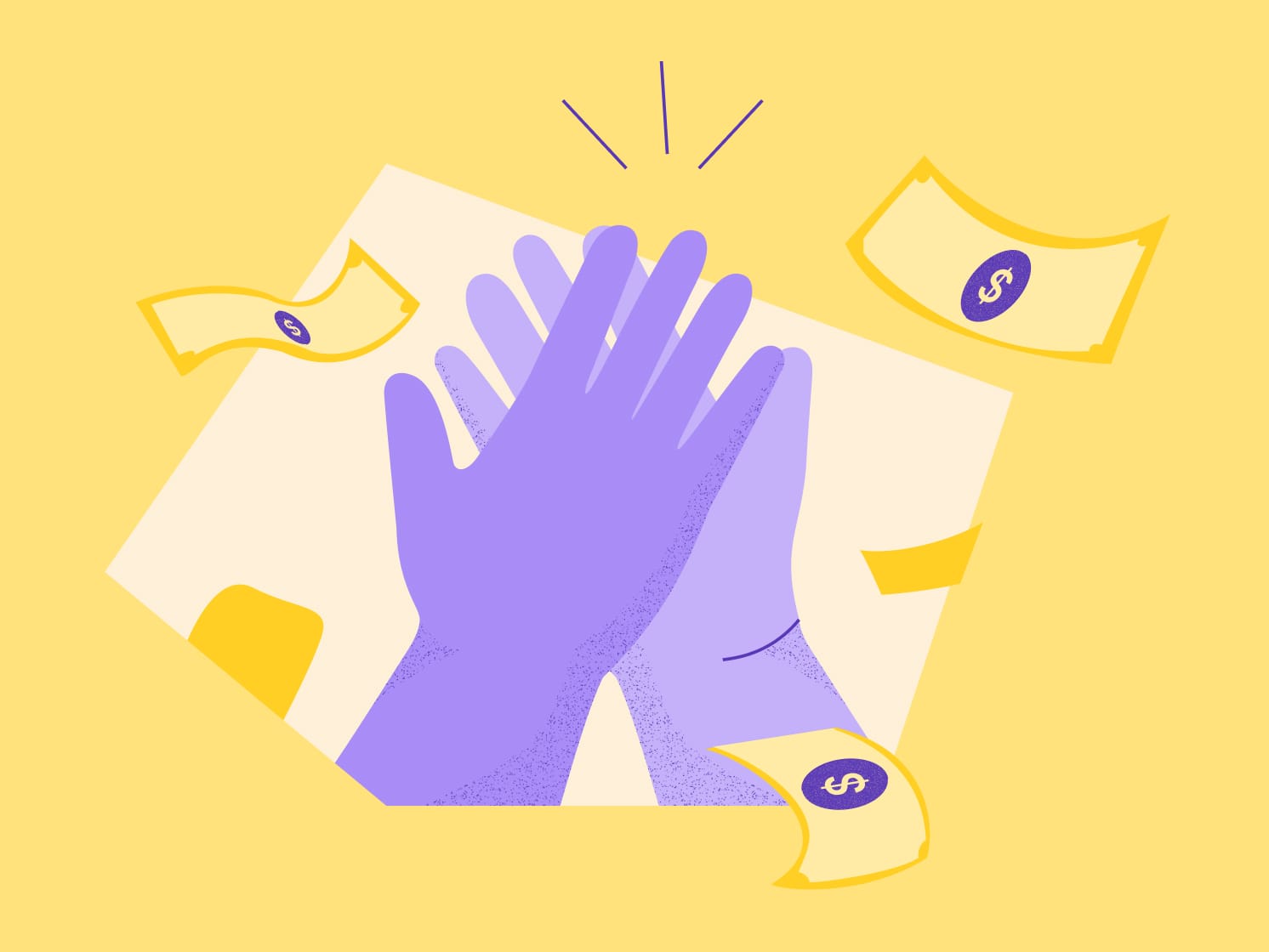 blog illustration hands bills